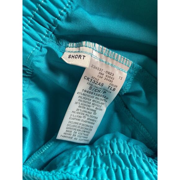 Women's turquoise scrub bottoms short joggers size small - Picture 5 of 7